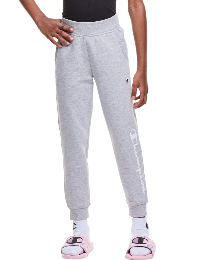 Champion French Terry Script Logo Joggingbroek Meisjes - Grijs - Belgie 8076LKZOY